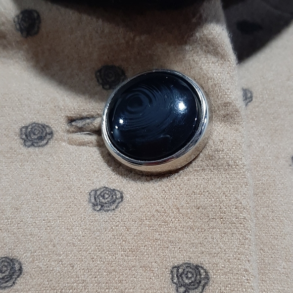 Woman's Yumi Beige Black Trim Coat Double Breast Look Size US 6/8 - Picture 6 of 10